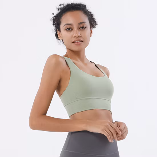 China Factory Wholesale ODM/OEM Women Workout Athletic Clothing High Impact Sports Bras Wear Underwear Cross Back Strappy Breathable Gym Fitness Yoga Bra