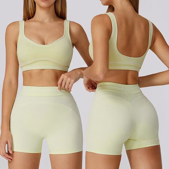 도매 2 조각 여성 Ingor 운동복 활성 원활한 피트니스 의류 운동 높은 허리 피트니스 체육관 늑골이있는 스포츠 브라 Legging 요가 세트